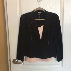 DKNY black silk blazer with “lacing”